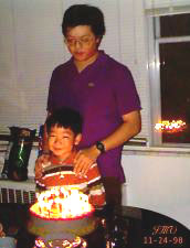 Winston and Jung-Hwan with Birthday Cake