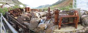 IMSP-IronEquipmentExposed  Iron parts exposed to the elements, Independence Mine State Historical Park, AK