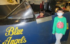 IMG_5335 Artiman and Phelan Blue Angels cockpit, USS Lexington Museum, Corpus Christi, Tx