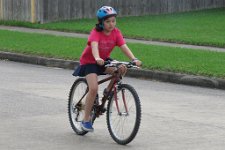 IMG_9682 Megan on Julie's old 21 Gary Fisher bike