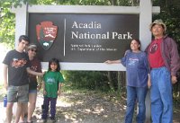 AcadiaNPSign  With Chris and Regina, Acadia National Park Sign
