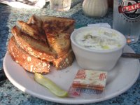 IMG 4716  Grilled Cheese and Lobster Chowder at Colonel's Delicatessen, Bar Harbor, ME
