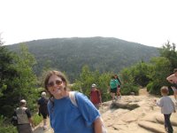 IMG 4744  Julie at South Bubble Peak (elevation 768 ft), Acadia NP