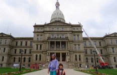 MichiganStateCapitol Megan and Phelan infront of Michigan State Capitol, Lansing, MI