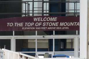 IMG_0557 Top of Stone Mountain sign, 1683 Ft elevation, Stone Mountain. GA