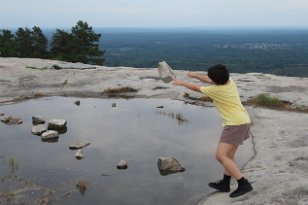 IMG_0577 Megan working on a stepping stone bridge on the Stone Mountain, GA