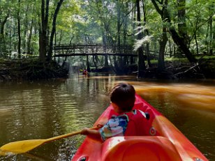 IMG_6271 Phelan and Megan in kayaks, Cedar Creek, Congaree National Park