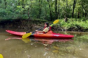 IMG_6276 Megan kayaking, Cedar Creek, Congaree National Park