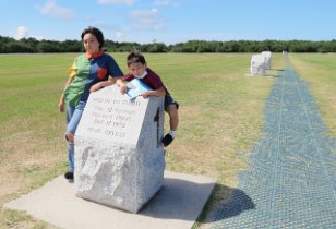 IMG_0965 Megan and Phelan, End of First Flight Marker, Wright Brothers National Memorial