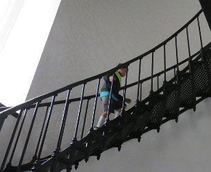 IMG_1136 Phelan ascending Bodie Lighthouse, Cape Hatteras National Seashore