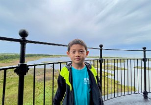 IMG_6302 Phelan at the top of Bodie Lighthouse, Cape Hatteras National Seashore