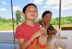 IMG_1970 Lemonade with Strawberry pearls, Grace Farms, New Canaan, CT