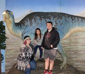 IMG 7856  Jessica, Megan and Joshua with Dinosaur, Virginia Children's Museum, Portsmouth, VA