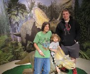 IMG 7860  Mommy, Phalan and Josh with Triceratops, Virginia Children's Museum, Portsmouth, VA